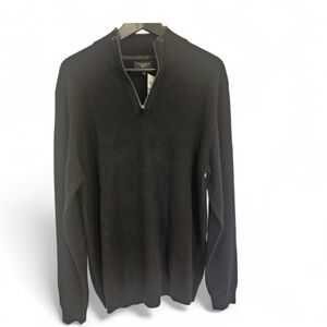 Black Cashmere Quarter-Zip Sweater